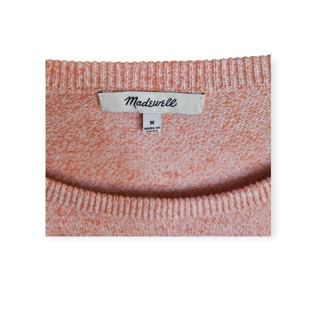 Madewell Peachy Pink Flutter Sleeve Sweater Tee Soft Easy Boxy Medium Womens - Picture 7 of 13